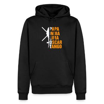Pilote d'hélicoptère cadeau je hélicoptère hélicoptère - Sweat à capuche Premium bio Homme - noir - Devant - Nico (187cm)