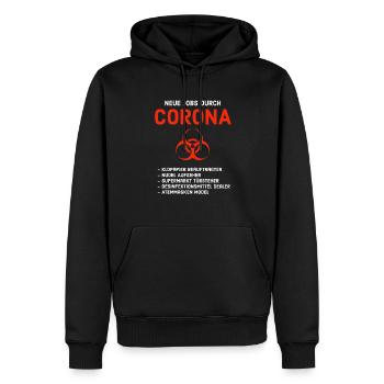 Corona Virus - Neue Berufe - Männer Premium Bio Hoodie - Schwarz - Vorne - Nico (187cm)