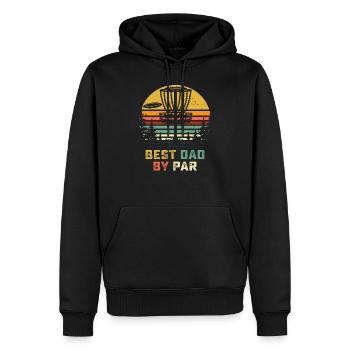 Bester Vater von Par Retro Disc Golf, Frisbee Golfer, Fr. - Männer Premium Bio Hoodie - Schwarz - Vorne - Nico (187cm)