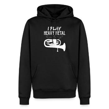 Euphonium Heavy Metal Pun - Sweat à capuche Premium bio Homme - noir - Devant - Nico (187cm)