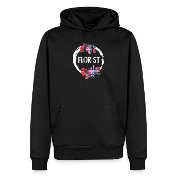 Fleuriste Jardinier Cadeau I Fleuriste Fleuriste - Sweat à capuche Premium bio Homme - noir - Devant - Nico (187cm)