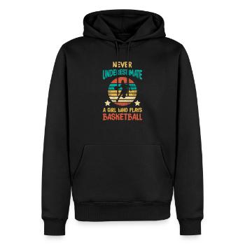 Joueur de basket fille cadeau I streetball - Sweat à capuche Premium bio Homme - noir - Devant - Nico (187cm)