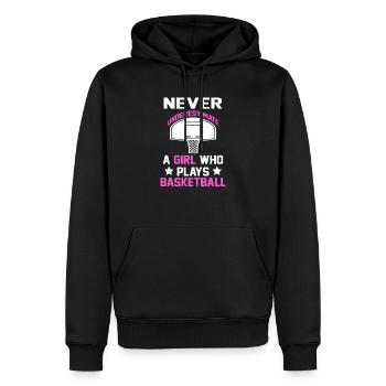 Joueur de basket fille cadeau I streetball - Sweat à capuche Premium bio Homme - noir - Devant - Nico (187cm)