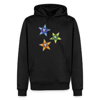 Wayfinder–Trio - Männer Premium Bio Hoodie - Schwarz - Vorne - Nico (187cm)