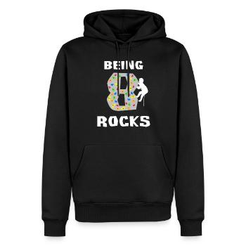 Als 8 Rocks Klettern Bouldern 8 .. - Männer Premium Bio Hoodie - Schwarz - Vorne - Nico (187cm)