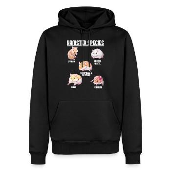 Espèces de hamsters - Sweat à capuche Premium bio Homme - noir - Devant - Nico (187cm)