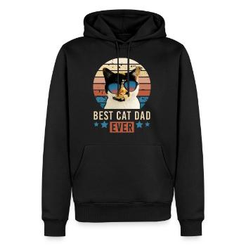 Meilleur chat papa jamais chat écaille de chat chanceux - Sweat à capuche Premium bio Homme - noir - Devant - Nico (187cm)