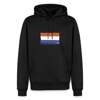 Netherlands Flag Pays-Bas Masque visage drapeau - Sweat à capuche Premium bio Homme - noir - Devant - Nico (187cm)