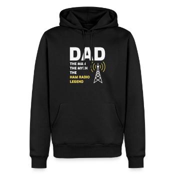 Cadeau amateur de radio amateur - Sweat à capuche Premium bio Homme - noir - Devant - Nico (187cm)