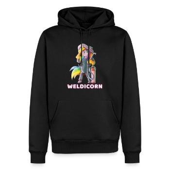 Weldicorn - Welding Unicorn - Men’s Premium Organic Hoodie - black - Front - Nico (187cm)
