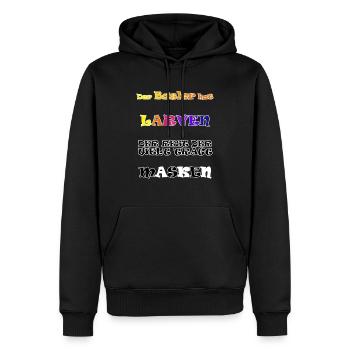 Der Basler trägt Larven... der rest der Welt... - Männer Premium Bio Hoodie - Schwarz - Vorne - Nico (187cm)