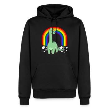 Brontosaurus Dinosaur Gay Pride Rainbow LGBTQ - Sweat à capuche Premium bio Homme - noir - Devant - Nico (187cm)
