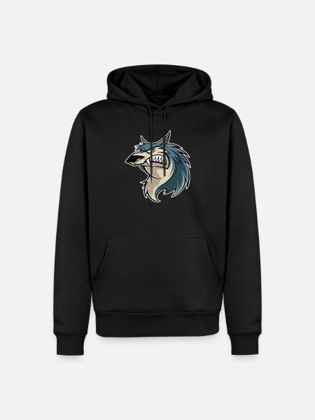 wütend Wolf Fangs Zähne Knurren - Männer Premium Bio Hoodie - Schwarz