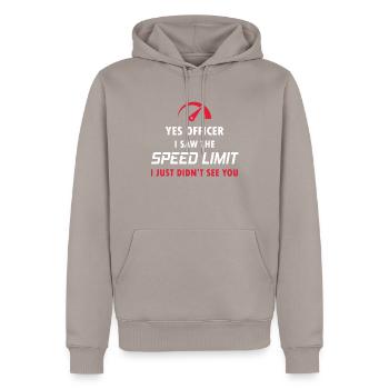 Course de voitures - Sweat à capuche Premium bio Homme - taupe - Devant - Nico (187cm)