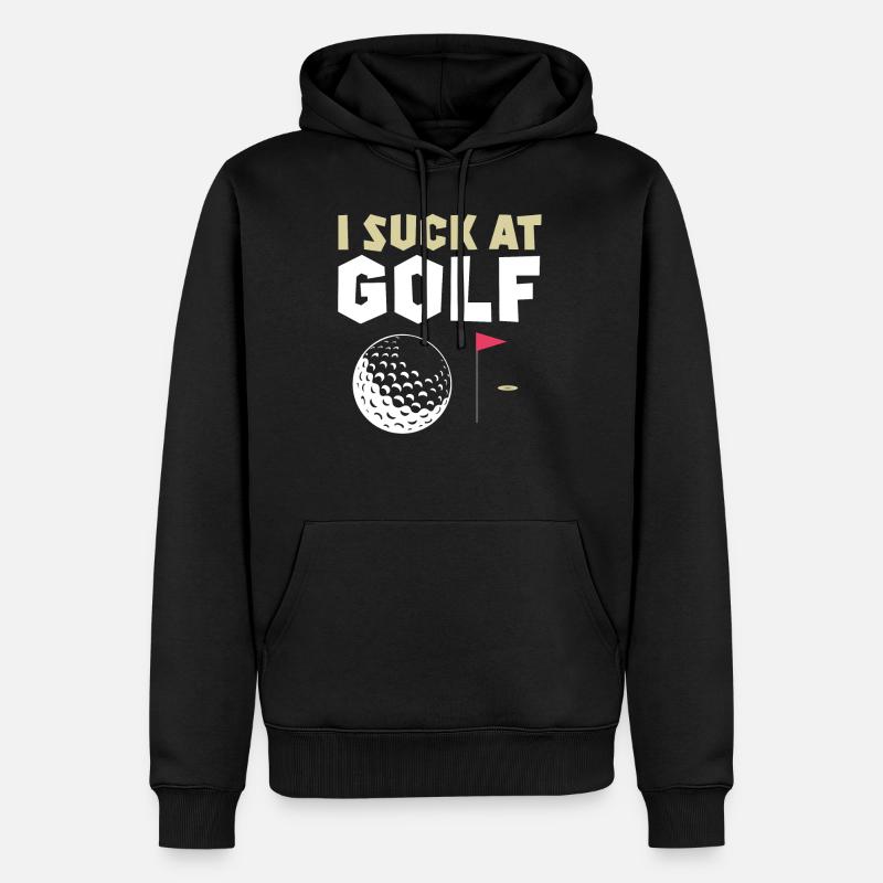 Je suce au golf - Sweat à capuche Premium bio Homme - noir