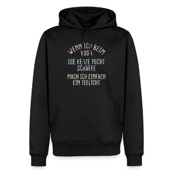 Yoga Kerze - Männer Premium Bio Hoodie - Schwarz - Vorne - Nico (187cm)