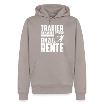 Handball Trainer I Handballer Jugendtrainer - Männer Premium Bio Hoodie - Taupe - Vorne - Nico (187cm)