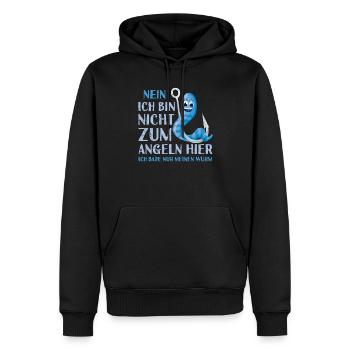 Angler - Männer Premium Bio Hoodie - Schwarz - Vorne - Nico (187cm)