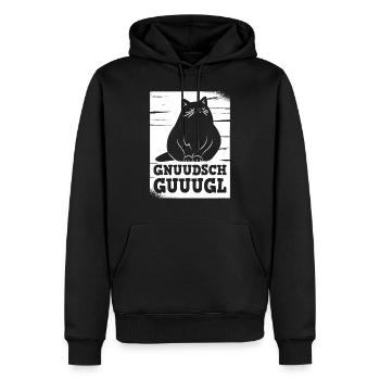 Knutschkugel auf sächsisch Katze für Katzenfreunde - Männer Premium Bio Hoodie - Schwarz - Vorne - Nico (187cm)
