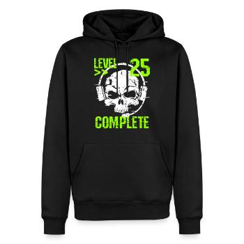 Level 25 Complete 25th Birthday Gamer & Gambler - Men’s Premium Organic Hoodie - black - Front - Nico (187cm)