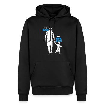 Vater und Sohn Papa und Sohn Boss Partnerlook - Männer Premium Bio Hoodie - Schwarz - Vorne - Nico (187cm)