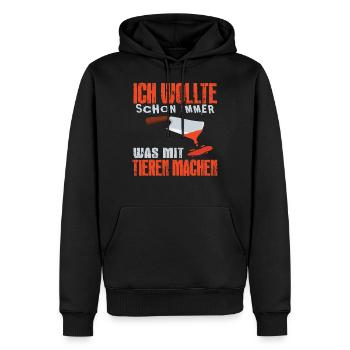 ich wollte schon immer was mit tieren machen - Männer Premium Bio Hoodie - Schwarz - Vorne - Nico (187cm)