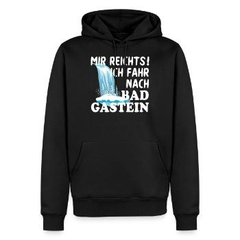Bad Gastein - Männer Premium Bio Hoodie - Schwarz - Vorne - Nico (187cm)
