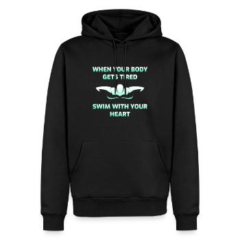 Schwimmen Schwimmen Schwimmer Geschenk - Männer Premium Bio Hoodie - Schwarz - Vorne - Nico (187cm)