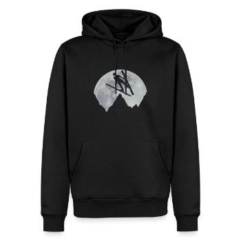 Ski Springer Skiflieger Skispringer Mond Geschenk - Männer Premium Bio Hoodie - Schwarz - Vorne - Nico (187cm)