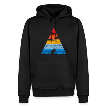 Retro Mole Sunset Vole Shrew Gift - Men’s Premium Organic Hoodie - black - Front - Nico (187cm)