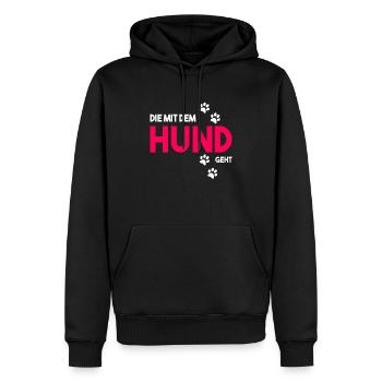 Hund Gassi gehen Pfoten Haustier Süß Geschenk - Männer Premium Bio Hoodie - Schwarz - Vorne - Nico (187cm)