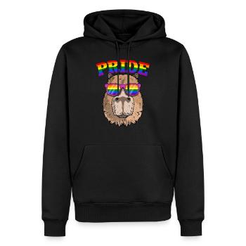 Homosexuell Stolz Capybara mit LGBT Regenbogen Sonnenbrille - Männer Premium Bio Hoodie - Schwarz - Vorne - Nico (187cm)