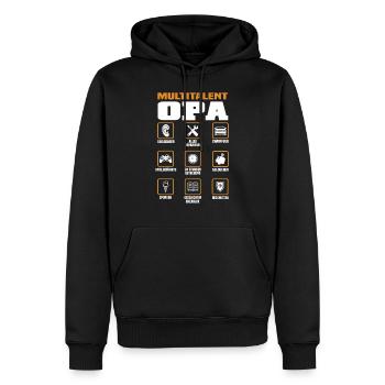 Multitalent OPA - Männer Premium Bio Hoodie - Schwarz - Vorne - Nico (187cm)