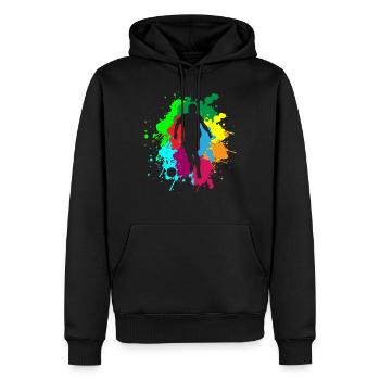 Retro Football Silhouette Football Player Vintage - Men’s Premium Organic Hoodie - black - Front - Nico (187cm)