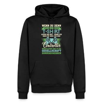 gaming gaming gaming gaming gaming gaming gaming - Männer Premium Bio Hoodie - Schwarz - Vorne - Nico (187cm)