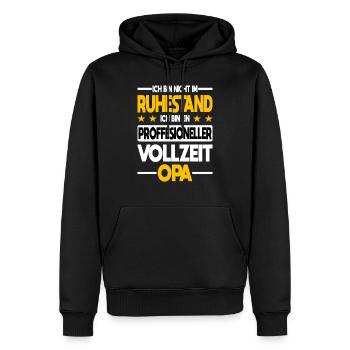 Professioneller Vollzeit Opa Rente Großeltern - Männer Premium Bio Hoodie - Schwarz - Vorne - Nico (187cm)