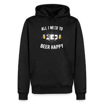 Camping campeur campeur bière - Sweat à capuche Premium bio Homme - noir - Devant - Nico (187cm)