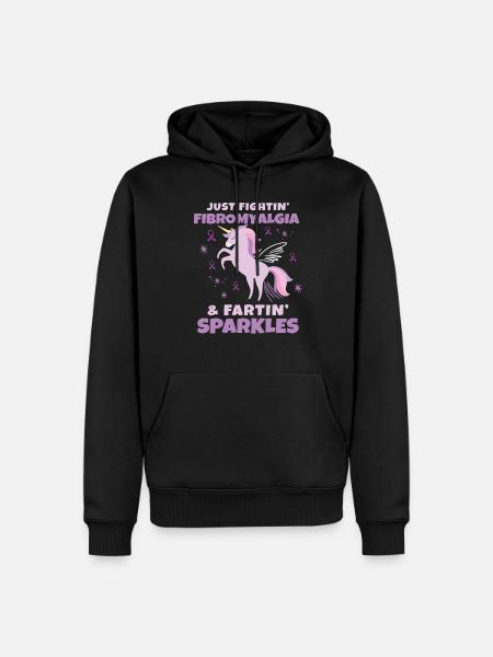 Just Fightin' Fibromyalgia - Men’s Premium Organic Hoodie - black
