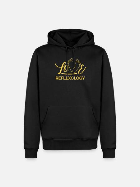 Liebe Reflexzonenmassage - Männer Premium Bio Hoodie - Schwarz