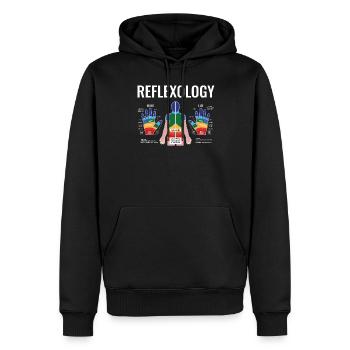 Reflexology - Men’s Premium Organic Hoodie - black - Front - Nico (187cm)