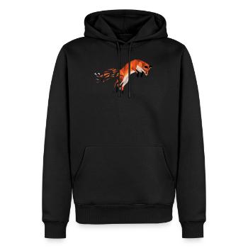 Geometrische Tiere - Geometrischer Fuchs - Männer Premium Bio Hoodie - Schwarz - Vorne - Nico (187cm)