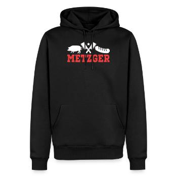 Metzger - Männer Premium Bio Hoodie - Schwarz - Vorne - Nico (187cm)