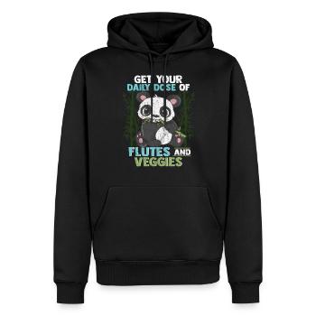Holen Sie sich Ihre tägliche Dosis Flöten und Gemüse - Männer Premium Bio Hoodie - Schwarz - Vorne - Nico (187cm)