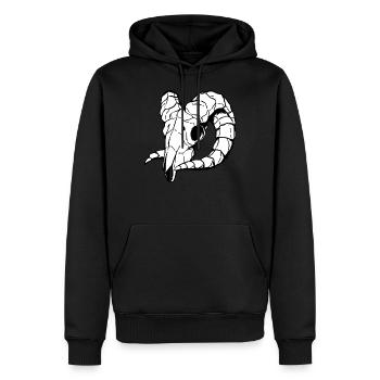 Crâne - Crâne de mouton - Sweat à capuche Premium bio Homme - noir - Devant - Nico (187cm)