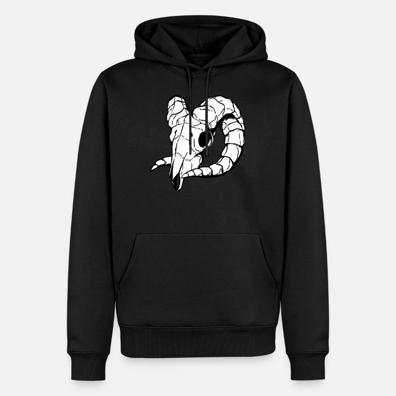 Schädel - Schafschädel - Männer Premium Bio Hoodie - Schwarz