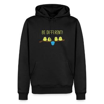 Be different ondulation oiseau - Sweat à capuche Premium bio Homme - noir - Devant - Nico (187cm)