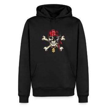 Costume pirate enfant crâne hip hop chaîne en or - Sweat à capuche Premium bio Homme - noir - Devant - Nico (187cm)
