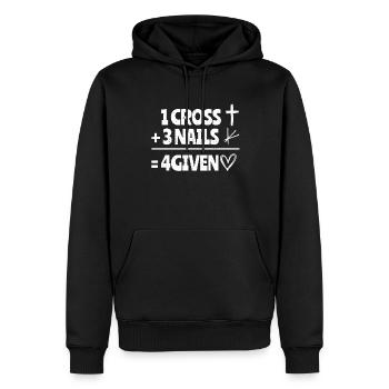 1 Croix 3 Ongles 4 Étant donné la religion du Christ Jésus - Sweat à capuche Premium bio Homme - noir - Devant - Nico (187cm)