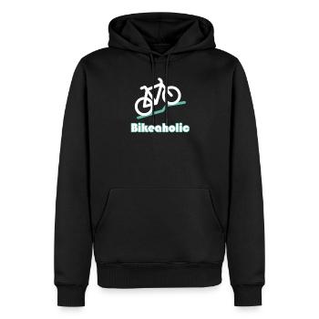 Bikeaholic bike lover bike t-shirt - Men’s Premium Organic Hoodie - black - Front - Nico (187cm)