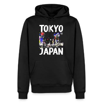 Tokyo, Japan - Männer Premium Bio Hoodie - Schwarz - Vorne - Nico (187cm)